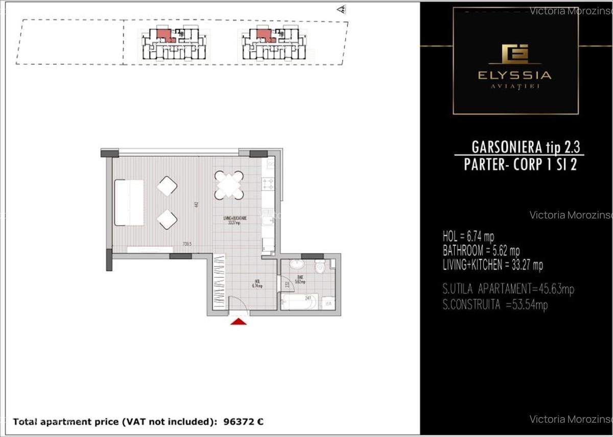 Apartament tip Studio-Ansamblul Elyssia Aviatiei. - 7
