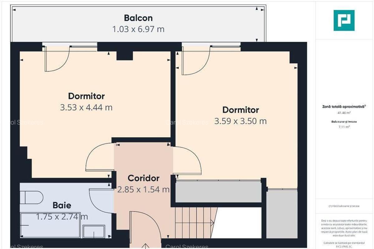 Penthouse nou cu 2 dormitoare ?i terasa de 29mp - 13