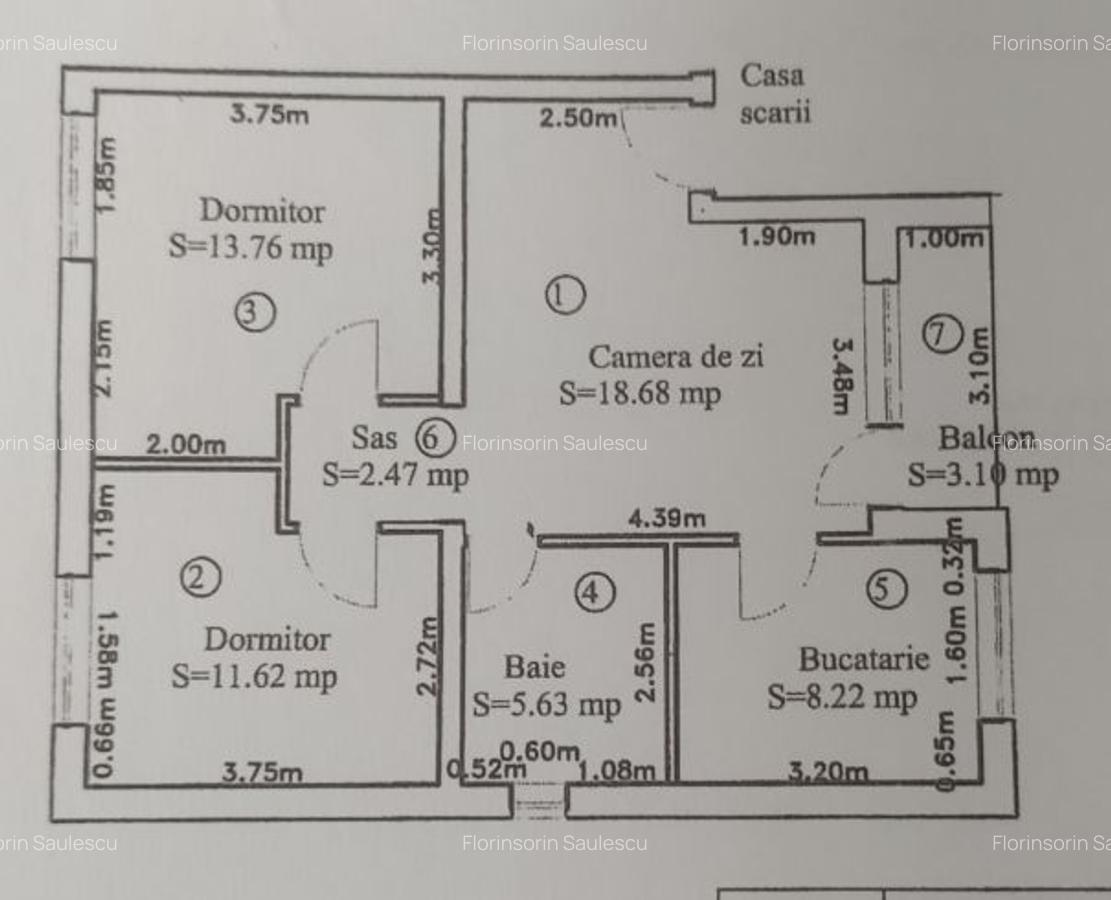 De vânzare apartament 3 camere - 8