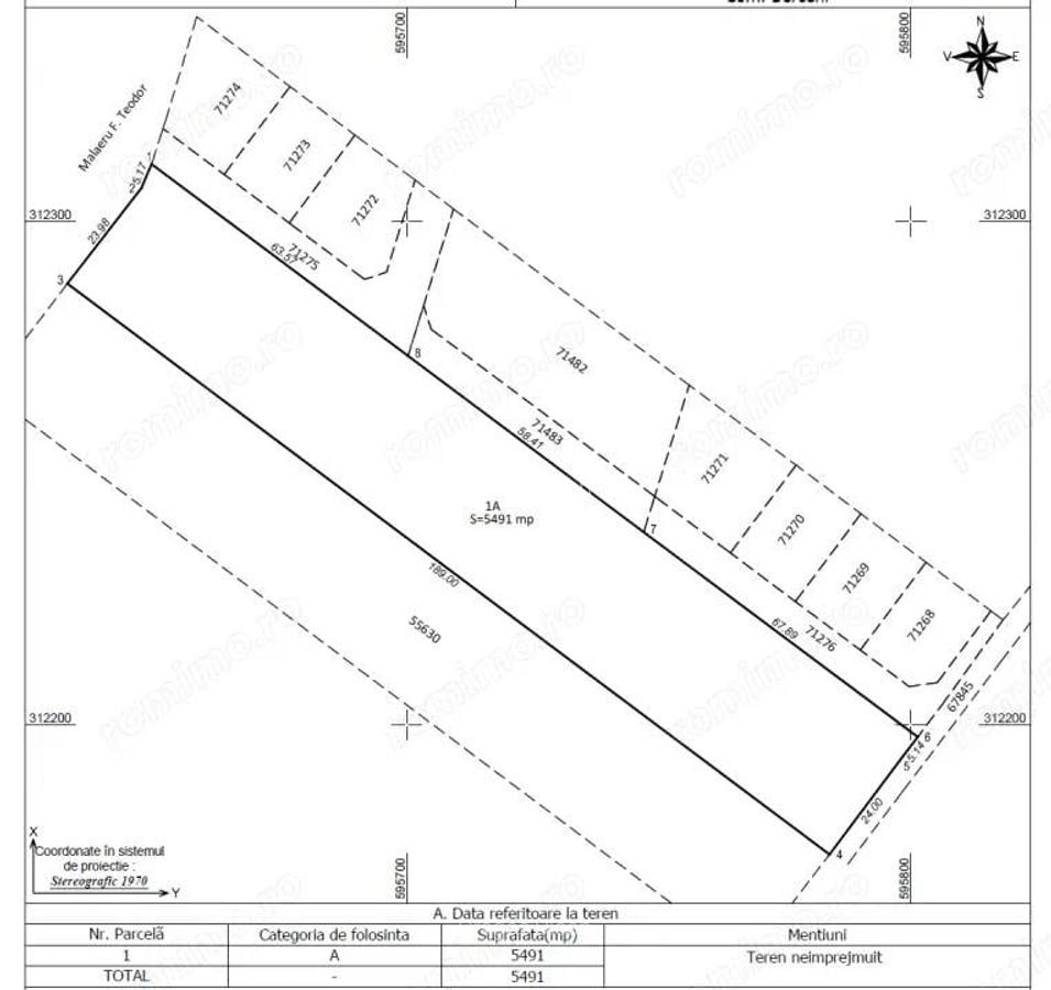Teren Extravilan In Rate Primaverii Com. Berceni | 5491mp | #EG42 - 2