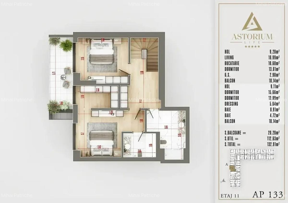 Astorium Life 4 camere - Etajele 10 si 11 | premium | 1 decembrie - 6