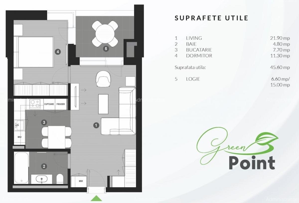 Apartament cu 2 camere în Titan - 4