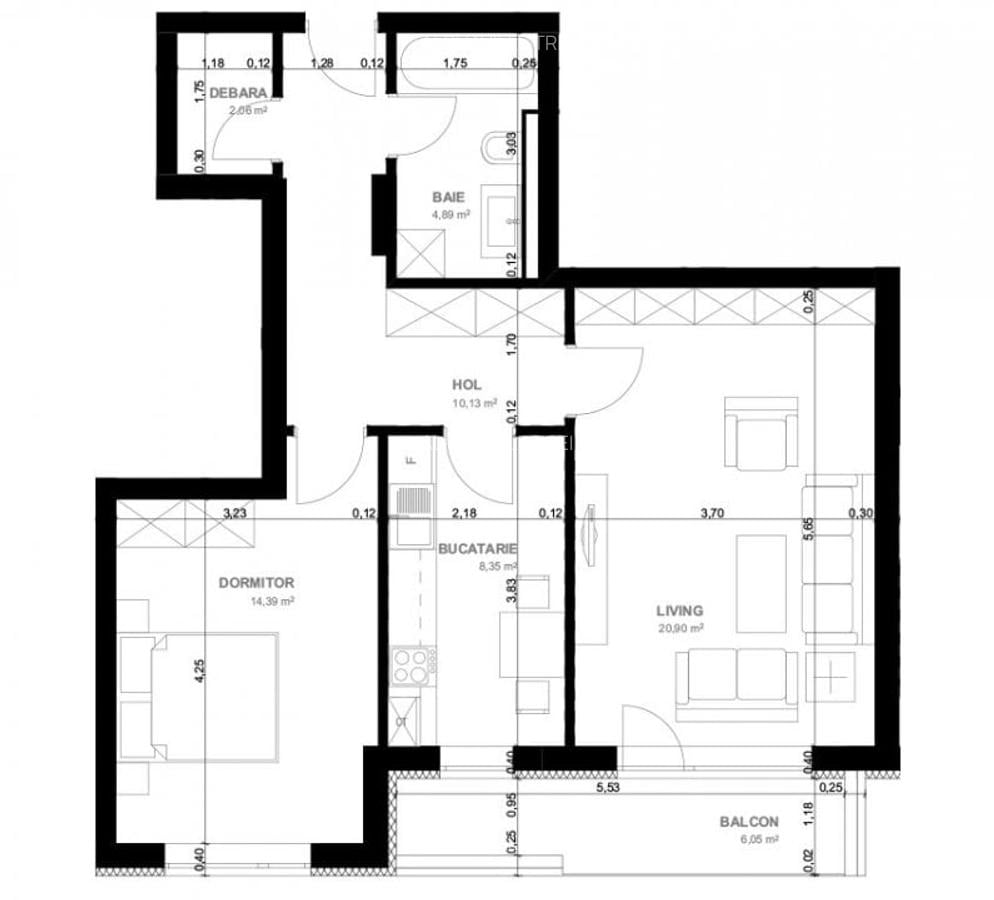 Apartament cu 2 camere decomandat în Răcădău - 3
