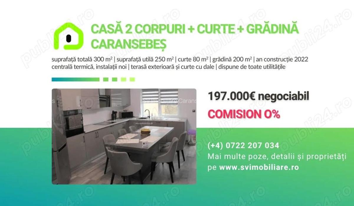 Comision 0 - Casa renovata cu 2 corpuri si gradina in Caransebes - 1