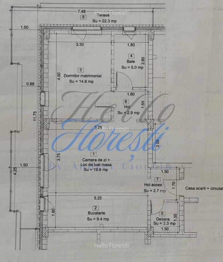 Apartament 2 camere, 57 mp , Zona Dumitru Mocanu Floresti - 16