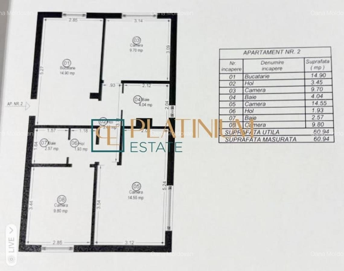 P4561 Apartament cu 3 camere DECOMANDAT, zona Calea Lipovei - 14