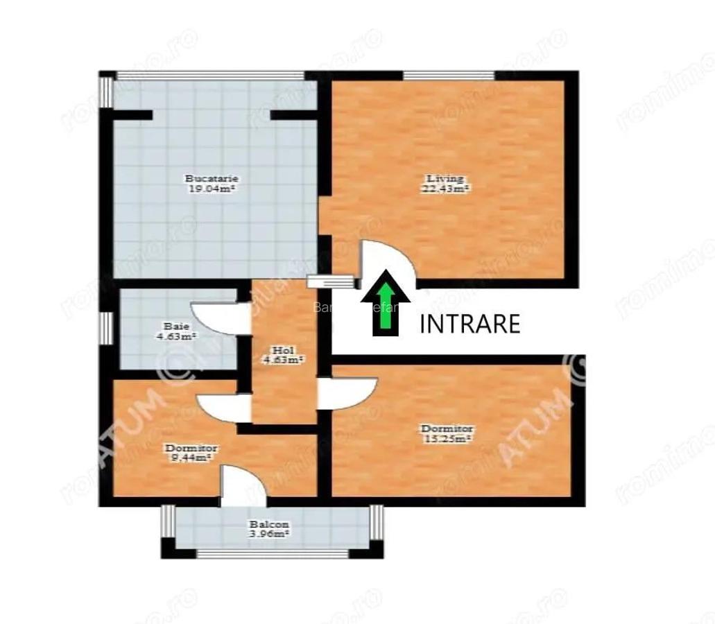 Apartament cu 3 camere 2 balcoane situat in zona Terezian din Sibiu - 11