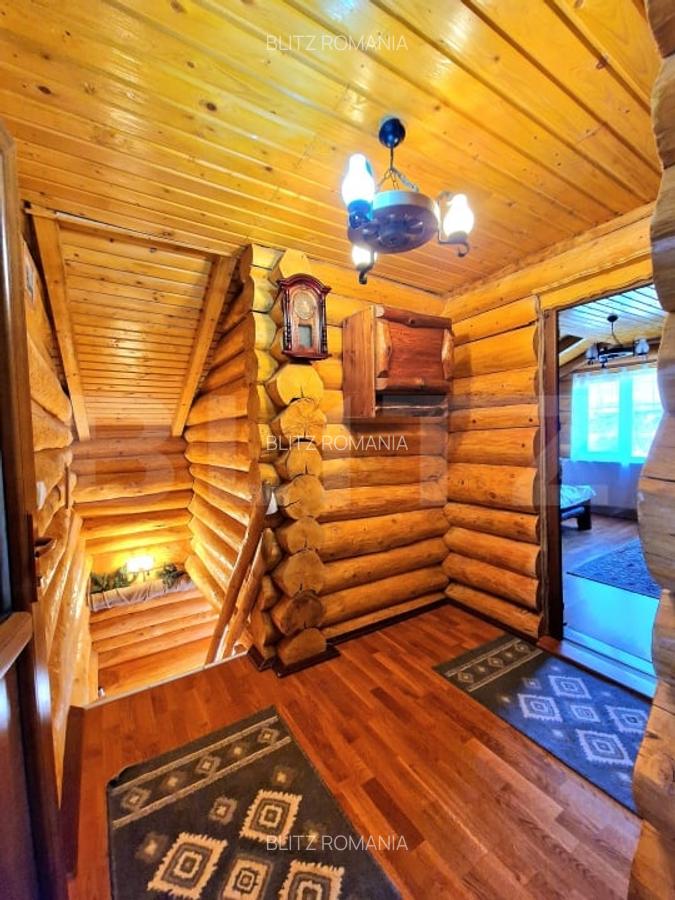 Cabana din lemn rotund, 140 mp utili, 1000mp teren - zona turistica Marisel - 8