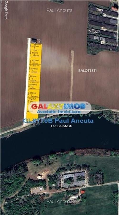 Teren Balotesti 4 loturi casa  1080 mp fiecare cu vedere la Lac - 3