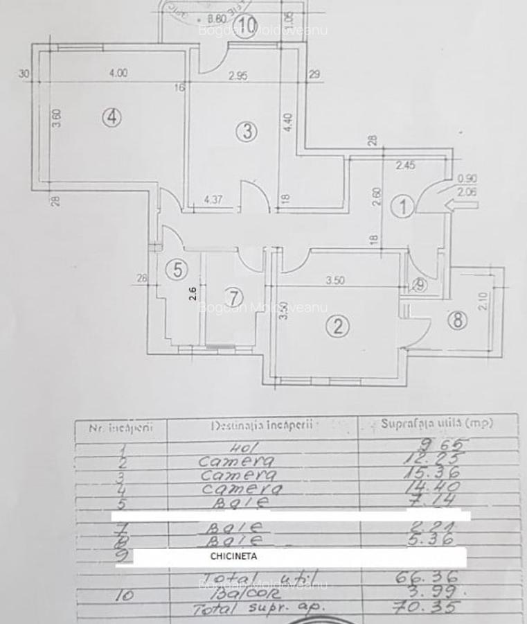Apartament cu 3 camere decomandat în Gara de Nord - 12