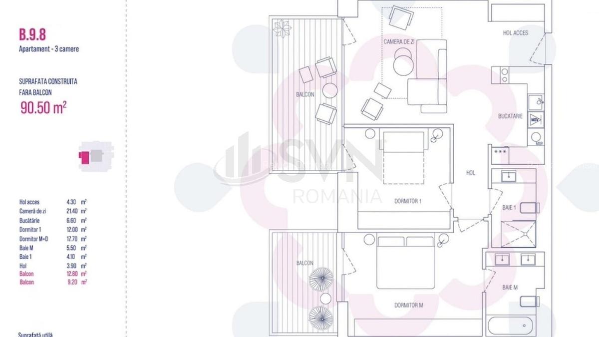 REA1016261 Apartament superb 3 camere One Verdi Park - 13