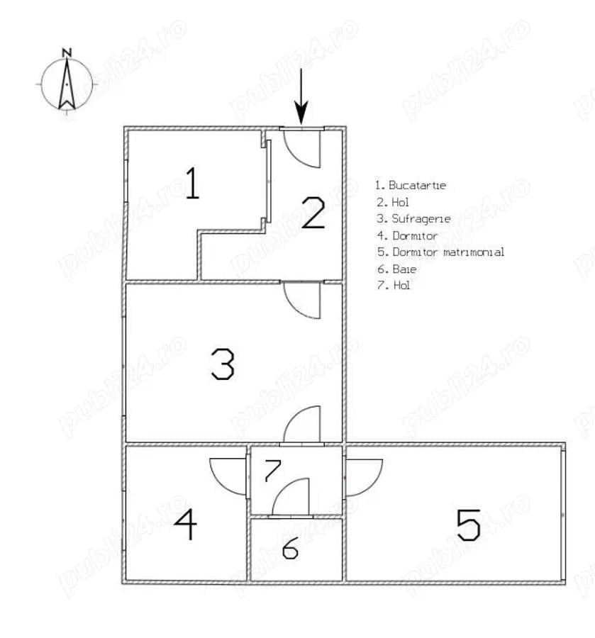PROPRIETAR vind apartament cu trei camere in zona 1 Decembrie Ozana - 10