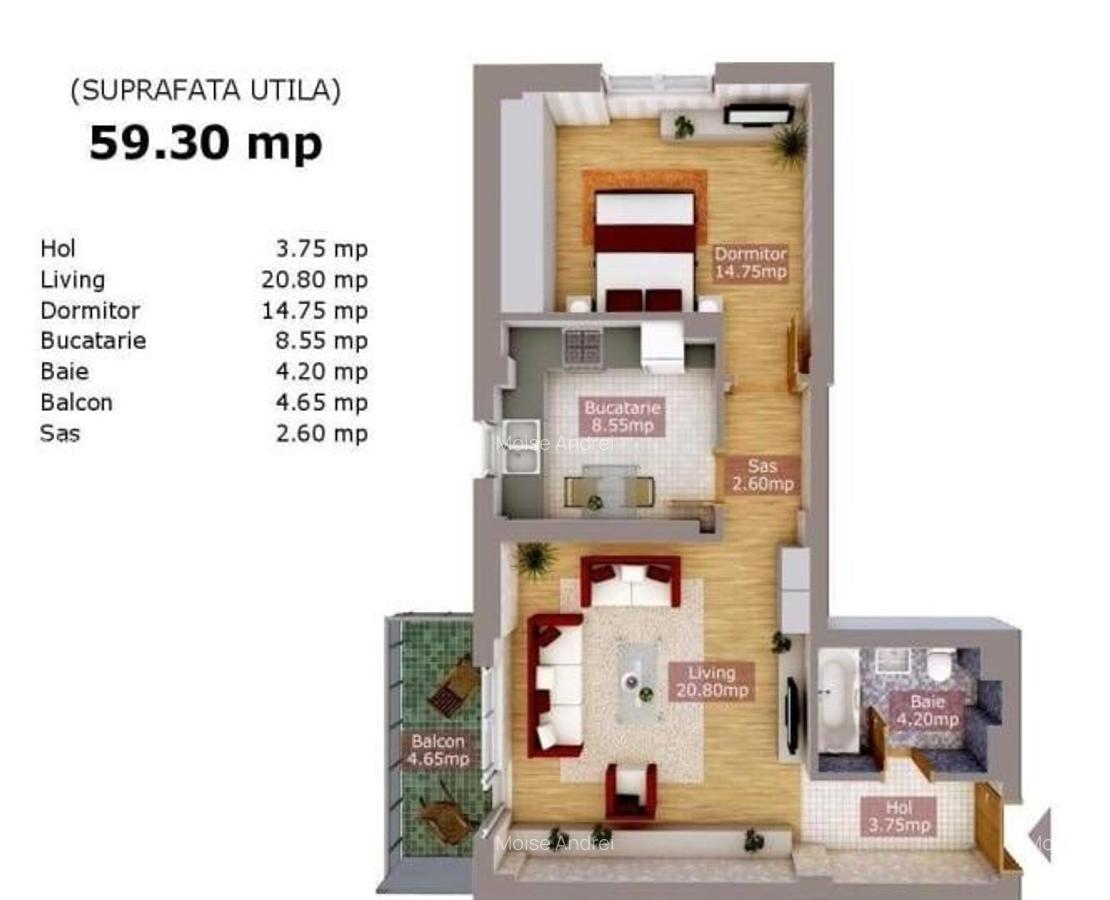 Apartament cu 2 camere semidecomandat în Păcii - 7