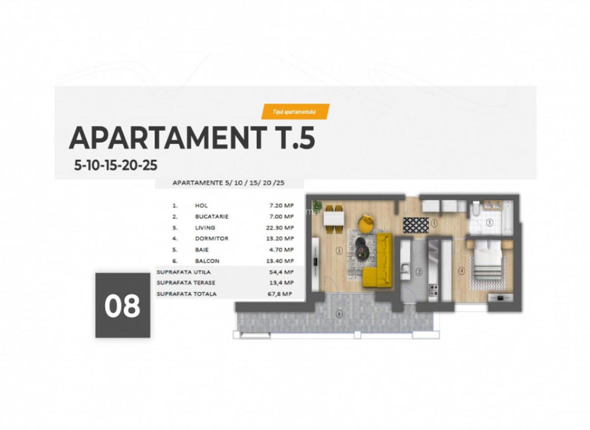 Ultracentral | Piata Unirii | 2 camere, 68 mp (terasa 13 mp) - 10