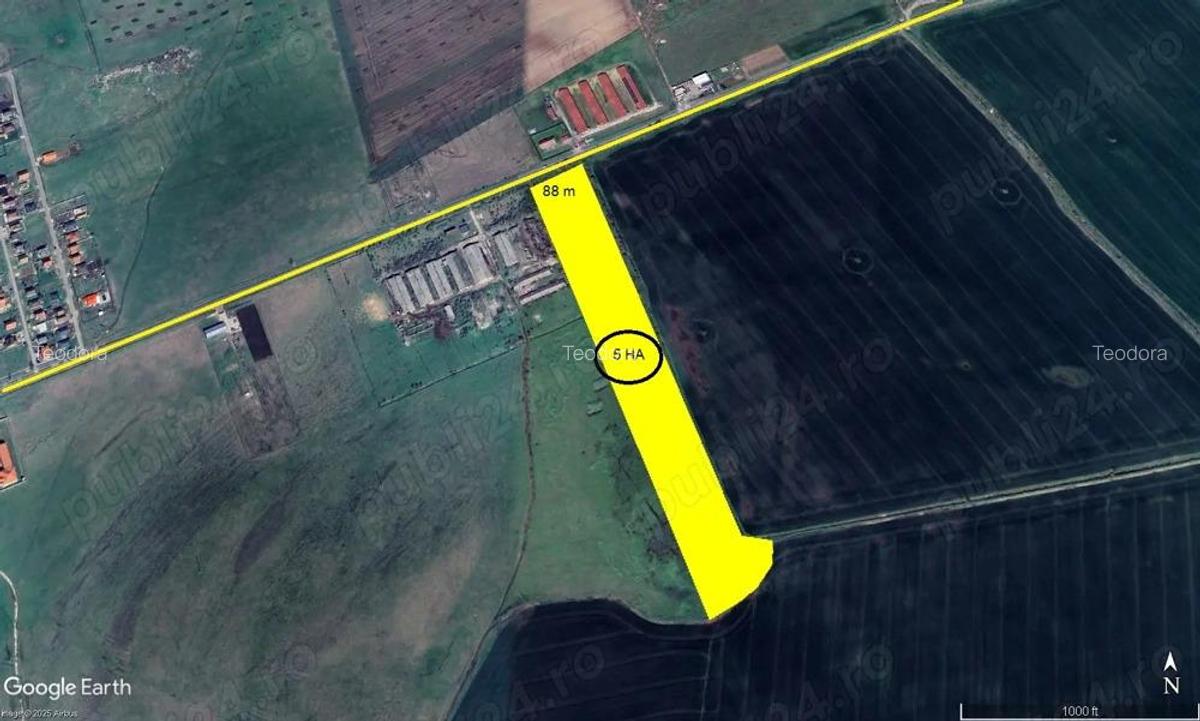 Teren neproductiv - 5 ha Horia, com. Vladimirescu - 1