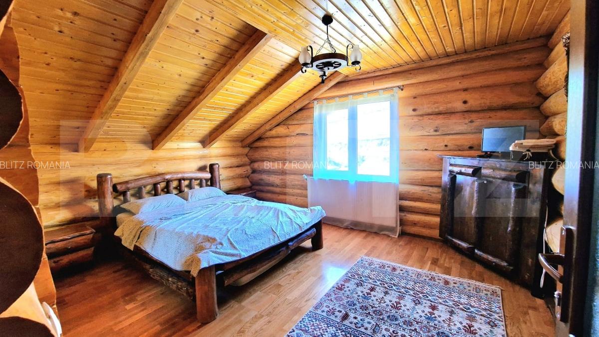 Cabana din lemn rotund, 140 mp utili, 1000mp teren - zona turistica Marisel - 12