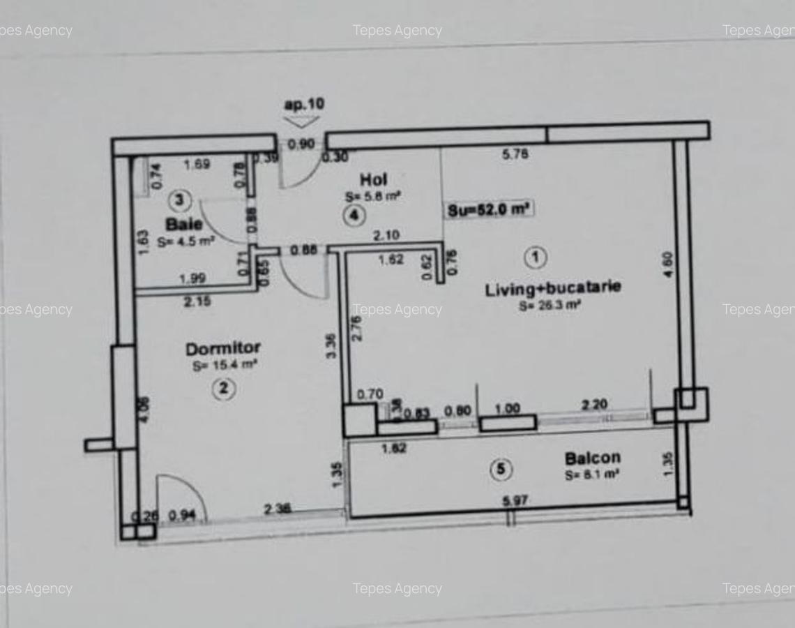 Apartament 2 camere, bloc nou, et.2/7, Timisoara, Aradului, 60,1 mp - 2