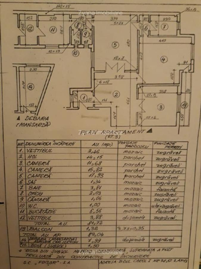Carol - Moșilor Apartament exclusivist 4 camere  | 102 mp.  Nemobilat  Centrala - 10