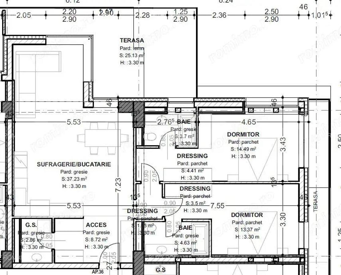 Apartament 3 camere, 93,5 mp, terasa 32,5 mp, zona centrala - 1