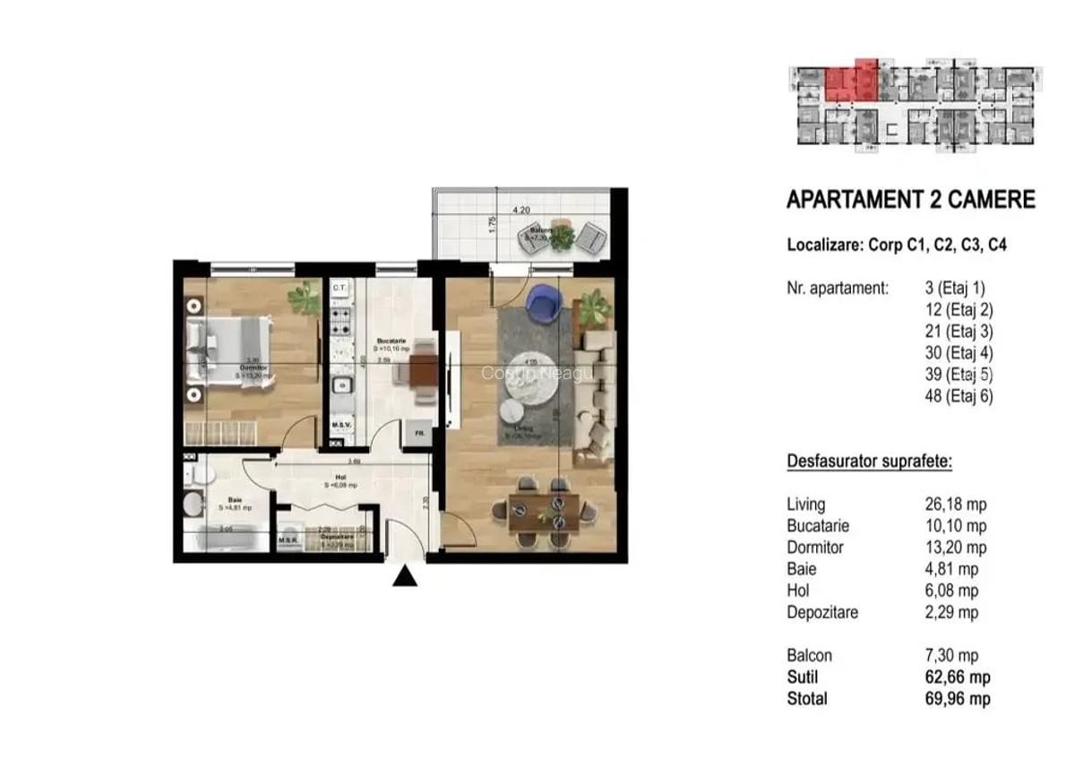 Apartament 2 camere decomandat Direct Dezvoltator comision 0% - 6