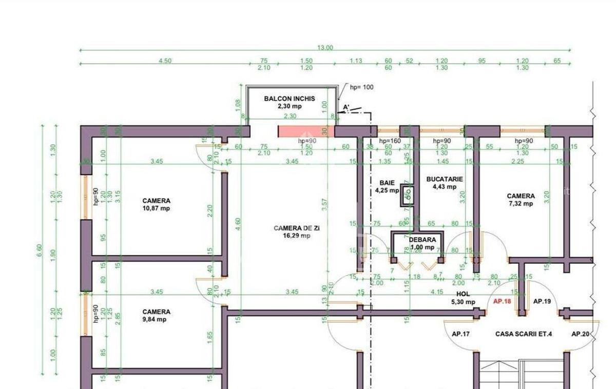 Apartament 4 camere,centrala proprie,zona Take Ionescu - 14