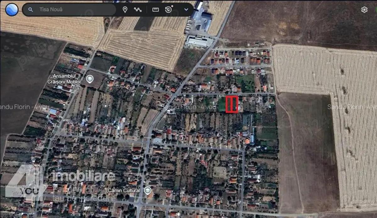 Teren intravilan 1200 mp Tisa Noua fs.15 ml pret 21900 euro neg - 2
