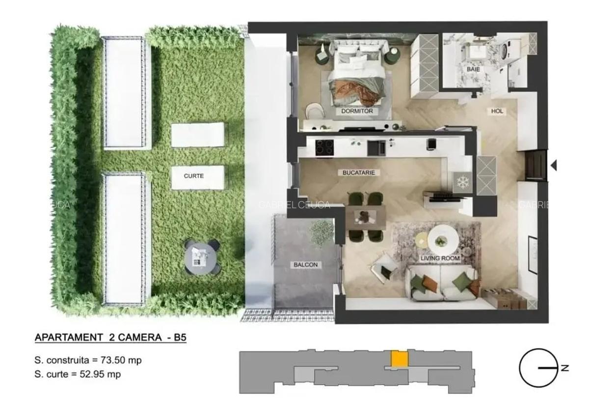 Apartament generos 2 camere cu curte proprie - Pipera Plaza - 2