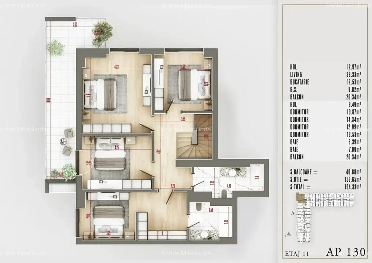 Apartament cu 5 camere decomandat în Titan - 4