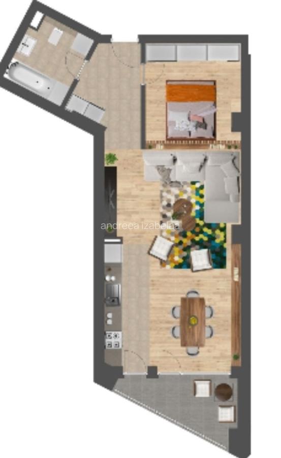 Apartament cu 2 camere semidecomandat în Circumvalațiunii - 1