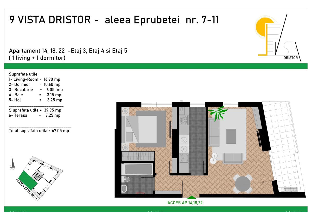 Apartament cu 2 camere decomandat în Dristor - 14