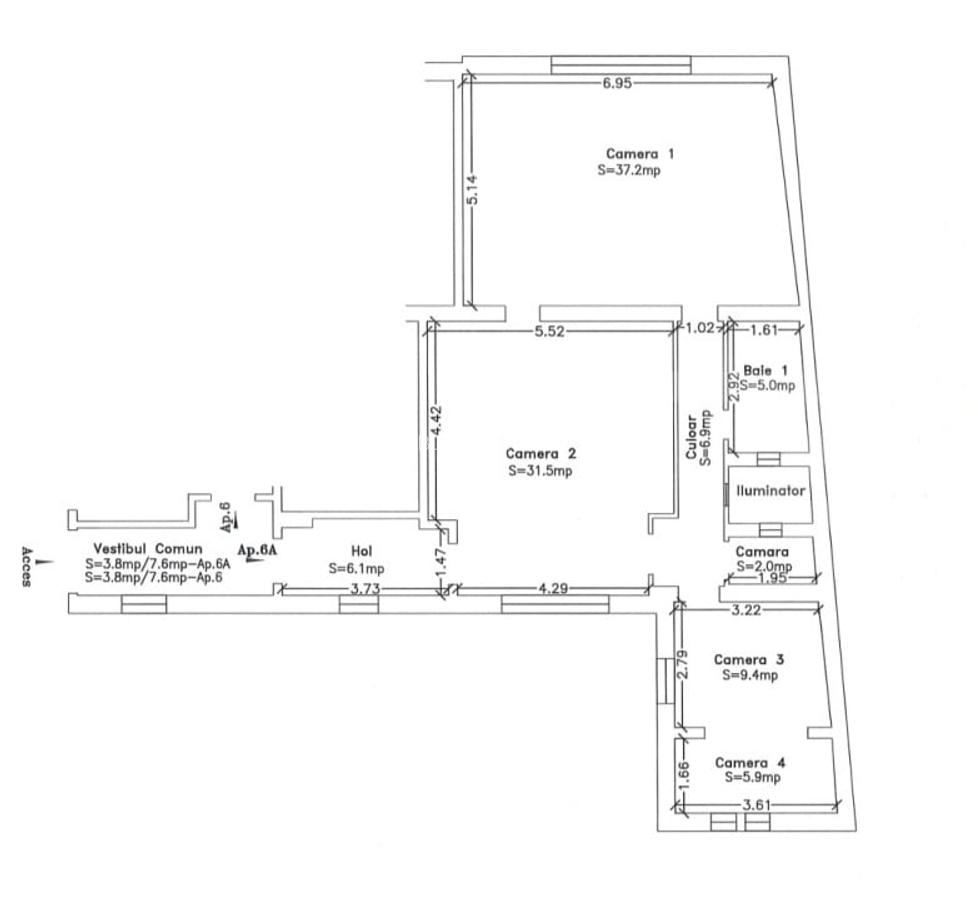 Apartament de vanzare, cu 3 camere, 107 mp, zona centrala - 9