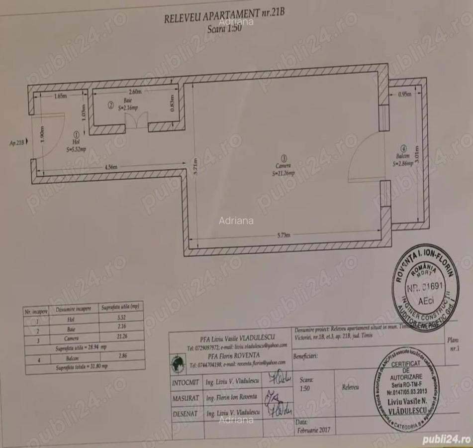 Vand apartament cu o camera , situate in Piata Victoriei - 2