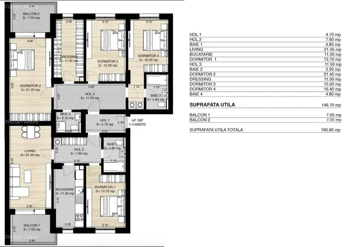 Apartament 4 Camere Bloc Nou Pipera Rond OMV Finalizare Inceput 2026 - 4