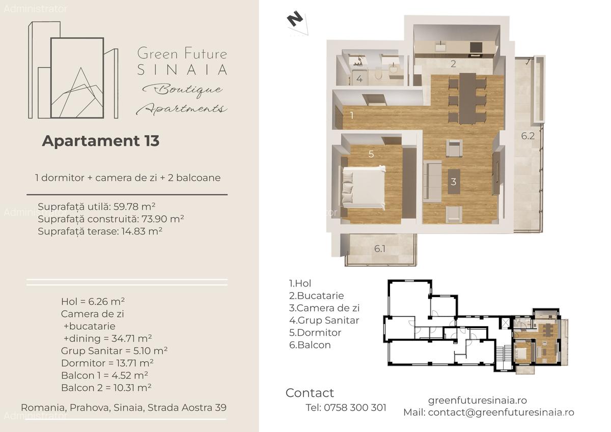 Apartament de 2 camere Centrul Orasului Sinaia - 5