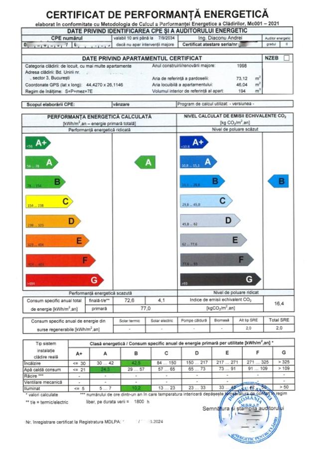 Vanzare apartament 3 camere, bd. Unirii, an 2000, 1/7 - 7