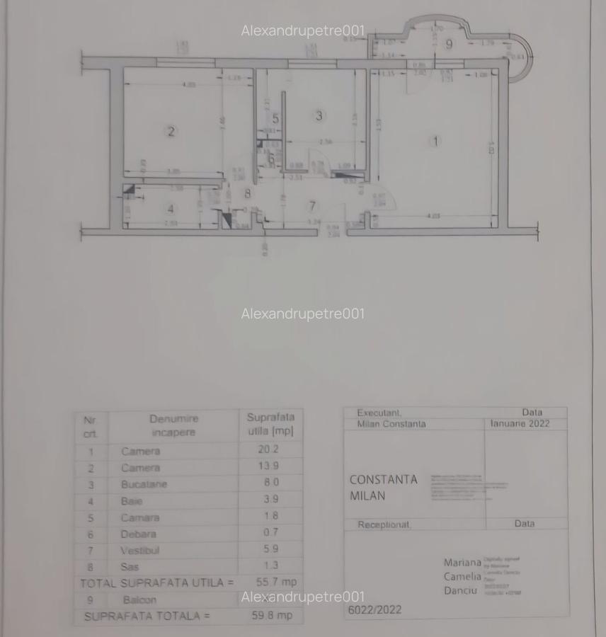 Apartament 2 camere | 60mp | Nerva Traian | Decomandat | Comision 0 - 3