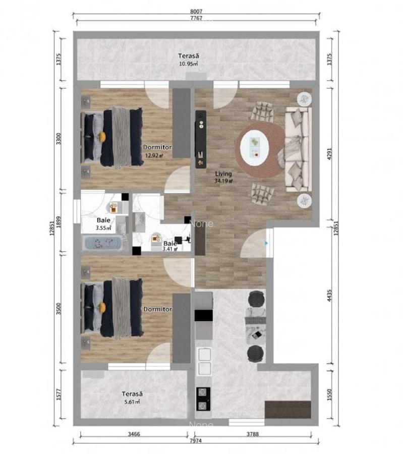 Apartament cu 3 camere semidecomandat în Militari - 3