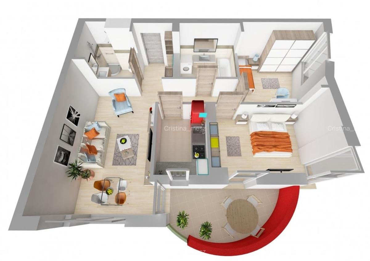 Apartament cu 3 camere decomandat în Decebal - 2