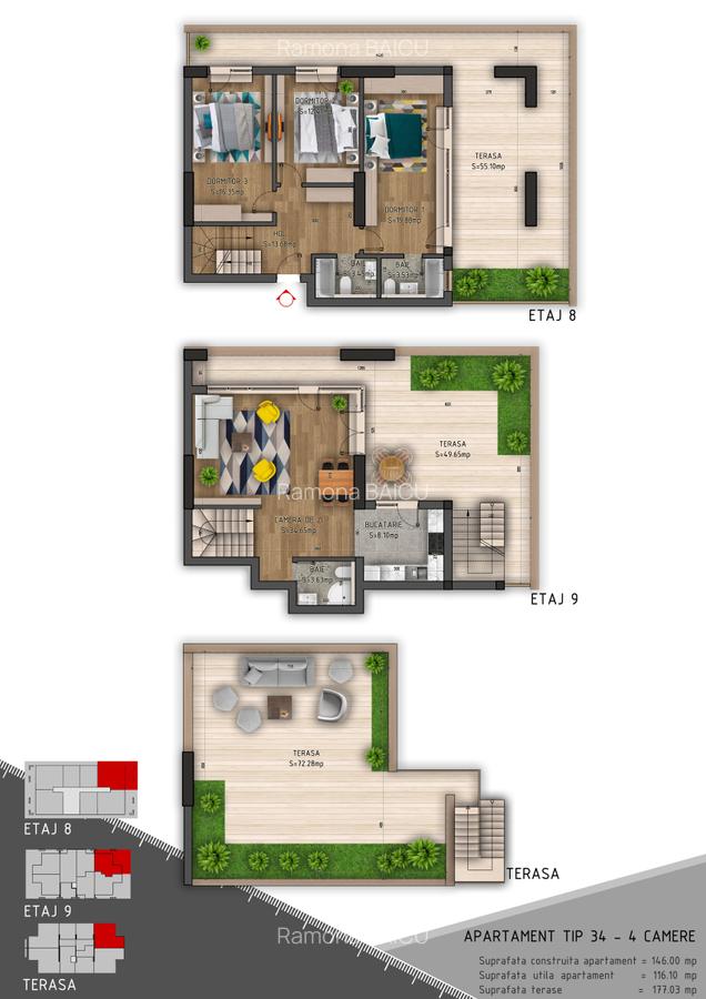 NEOFORT 76 Faza 2 Penthouse 3 niveluri Terasa Panoramica Bd Iuliu Maniu 119 - 4