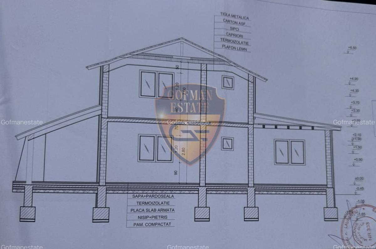 Casa 4 camere, P+M , Valul lui Traian, la gri teren 337 mp, garaj - 28