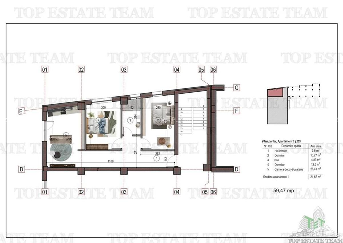 Apartament 3 camere + gradina zona metrou 1 Decembrie 1918 - 2