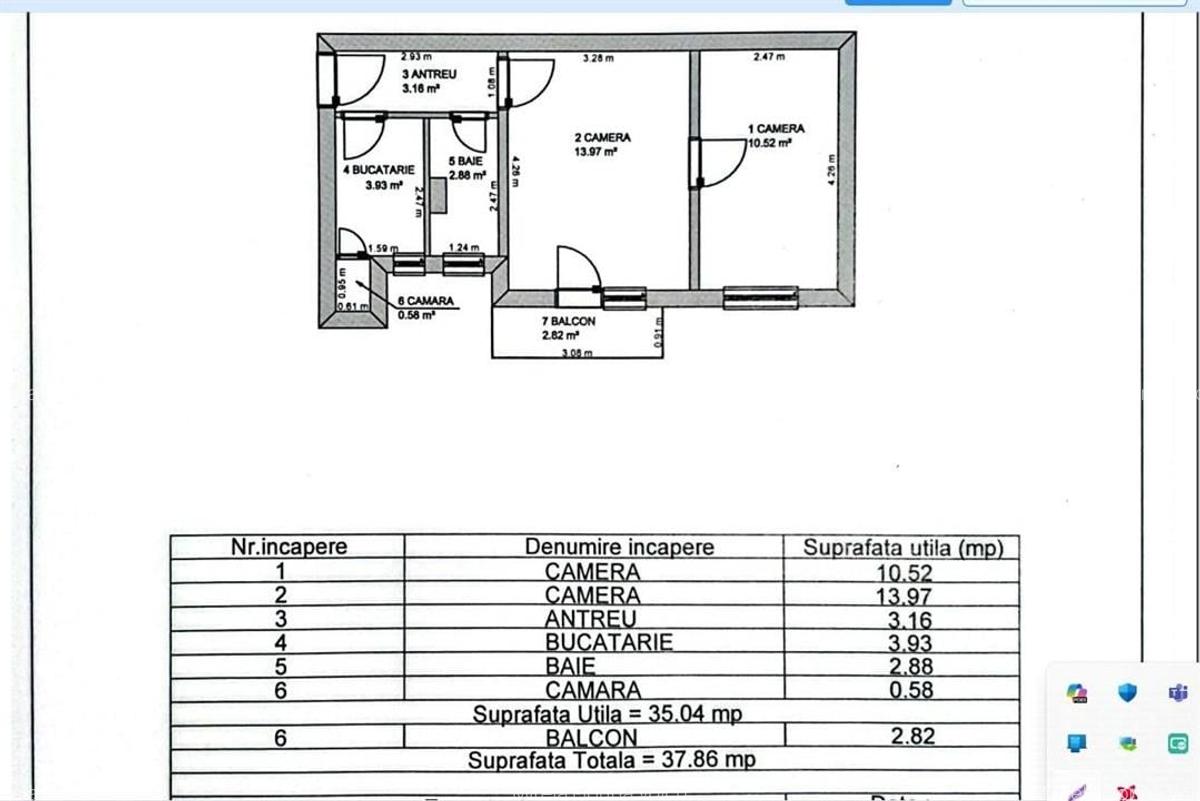 Ofertă  Apartament 2 Camere, Etaj 1, cu balcon , zona Ciresica - 12