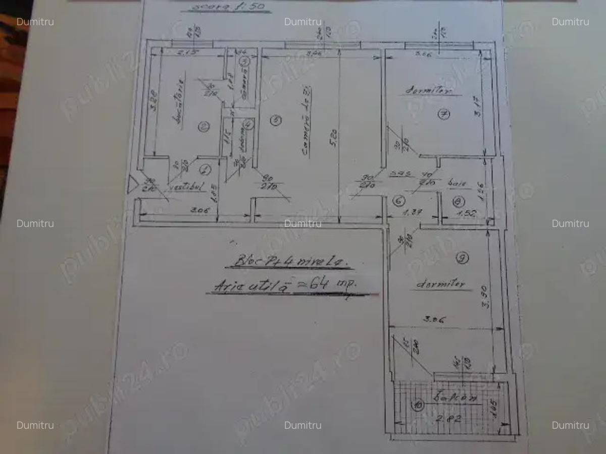 Vind sau schimb apartament 3 camere semidecomandat ,parter, bloc P+4 cu apart.2 camere in sect.3 - 1