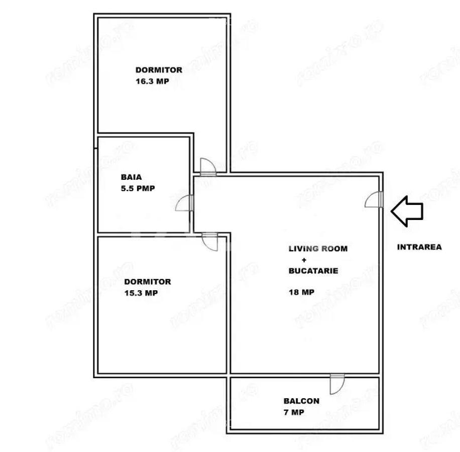 Apartament de vanzare 3 camere etaj 1 zona Brana + bloc cu gradina - 3