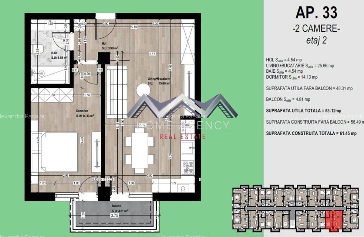 Apartament nou de vânzare Otopeni - 2 camere, balcon, parcare inclusă - 8
