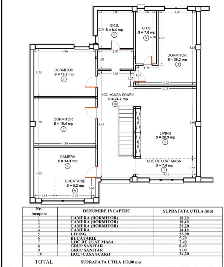 Apartament cu 5 camere, scara interioara + TVA - 4