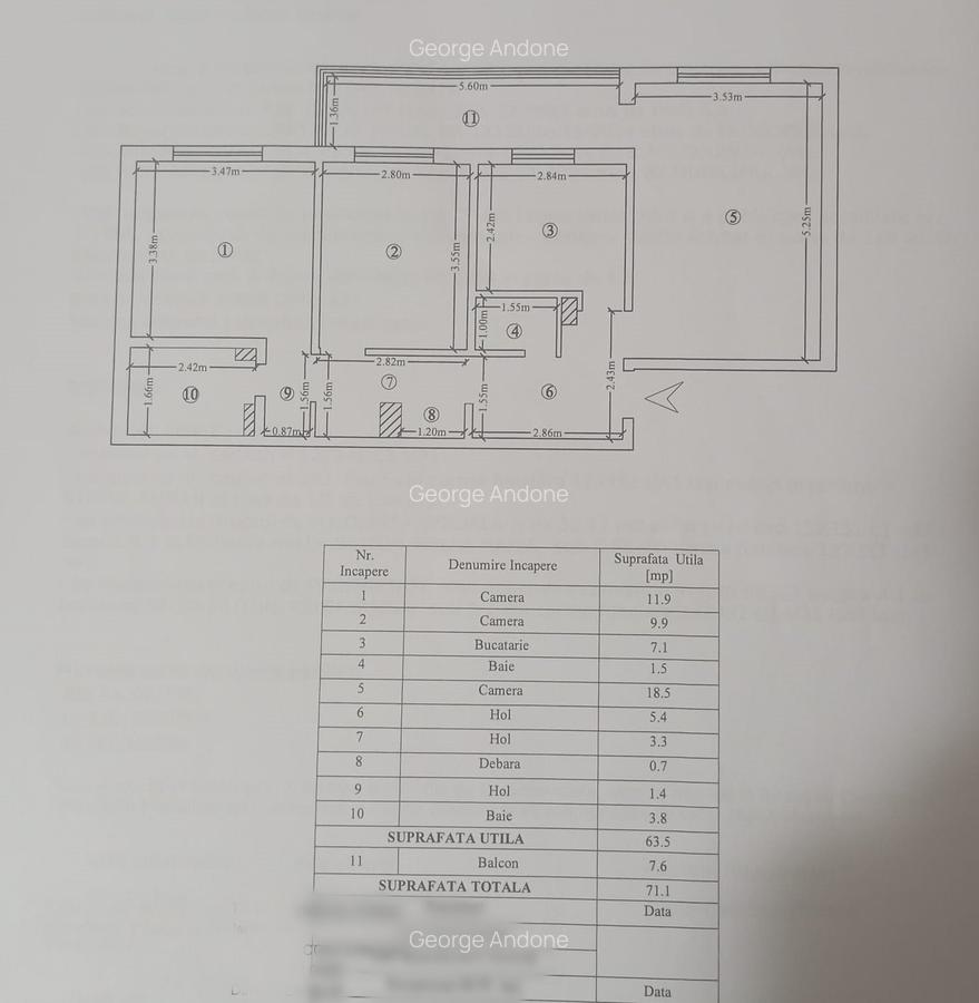 Apartament 3 camere  decomandat CUG-BRD, etaj intermediar - 9