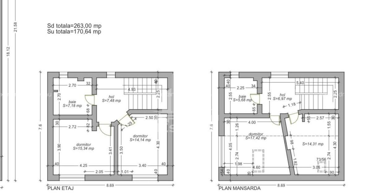 Casa individuala, 6 camere, 3 bai, garaj,acces auto, teren de 411 - 23