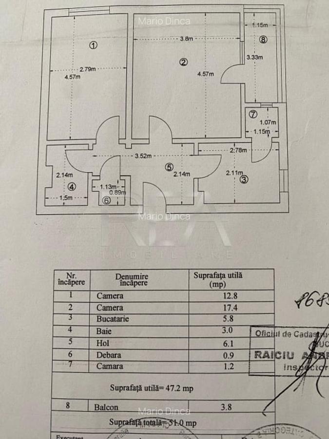 Apartament cu 2 camere decomandat, mobilat în Camil Ressu - 8
