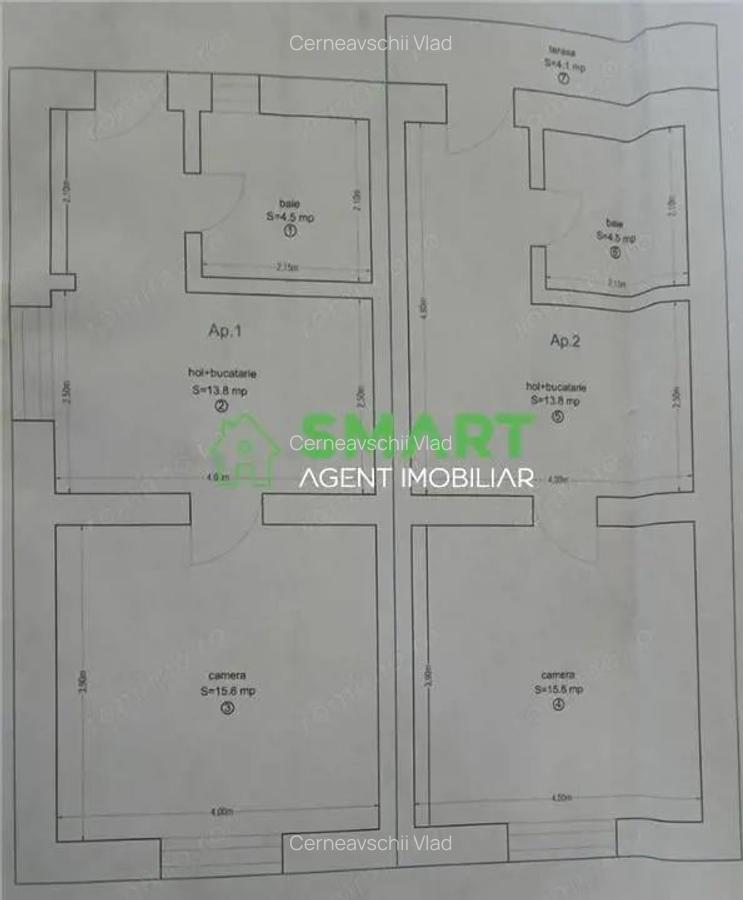 2 apartamente 1 camera la casa. Arad, zona Poetului. - 1